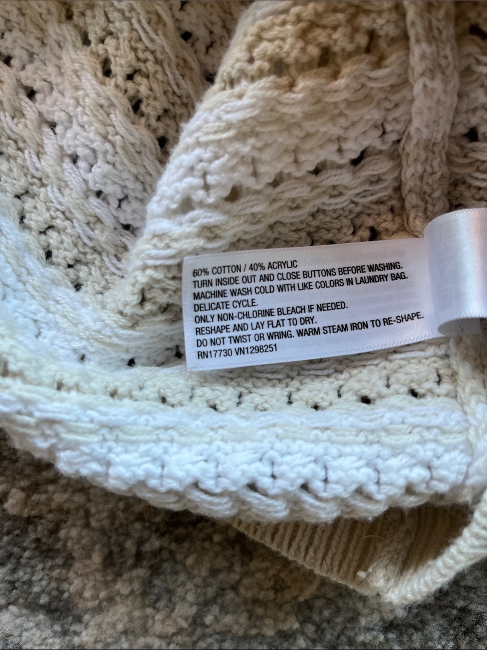 Universal Thread Cream Cropped Open-Knit Button Cardigan - Picture 4 of 5